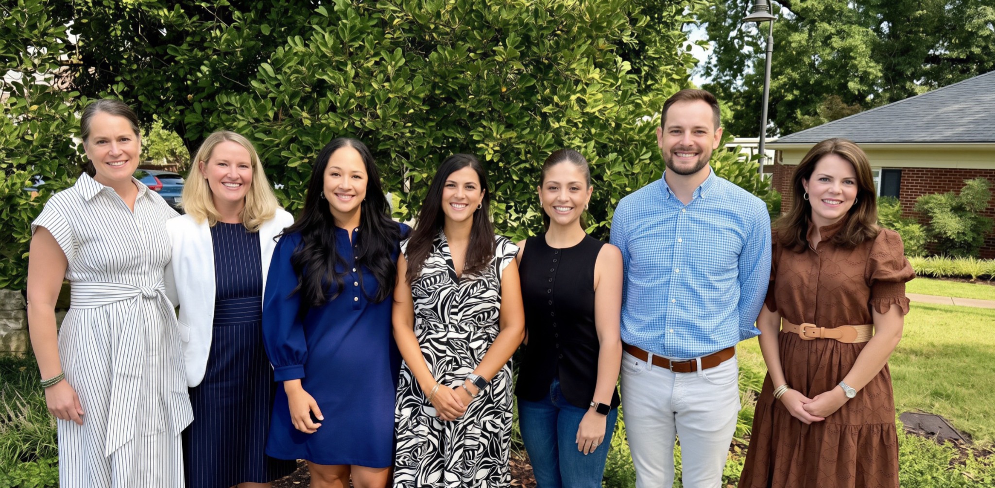 Seven members of the 2026–27 HPA Executive Board gathered outdoors at Harding